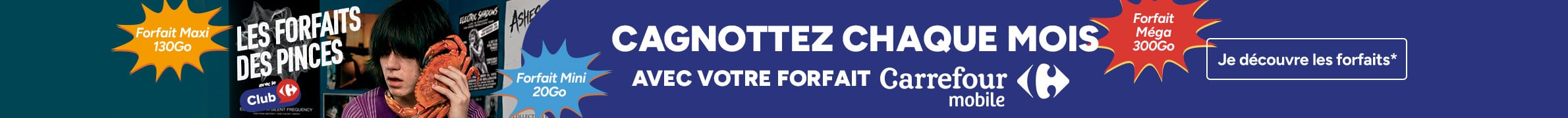 Cagnottez chaque mois avec votre forfait Carrefour mobile