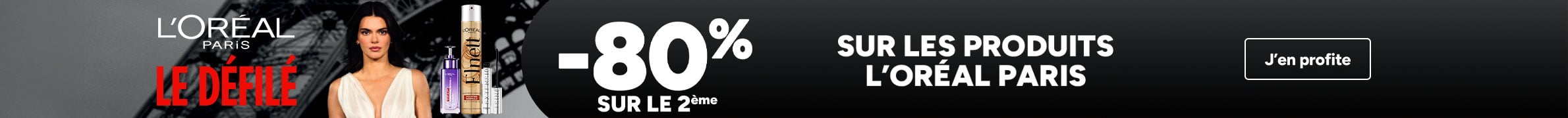 -80% sur le 2ème sur les produits L'Oréal Paris.