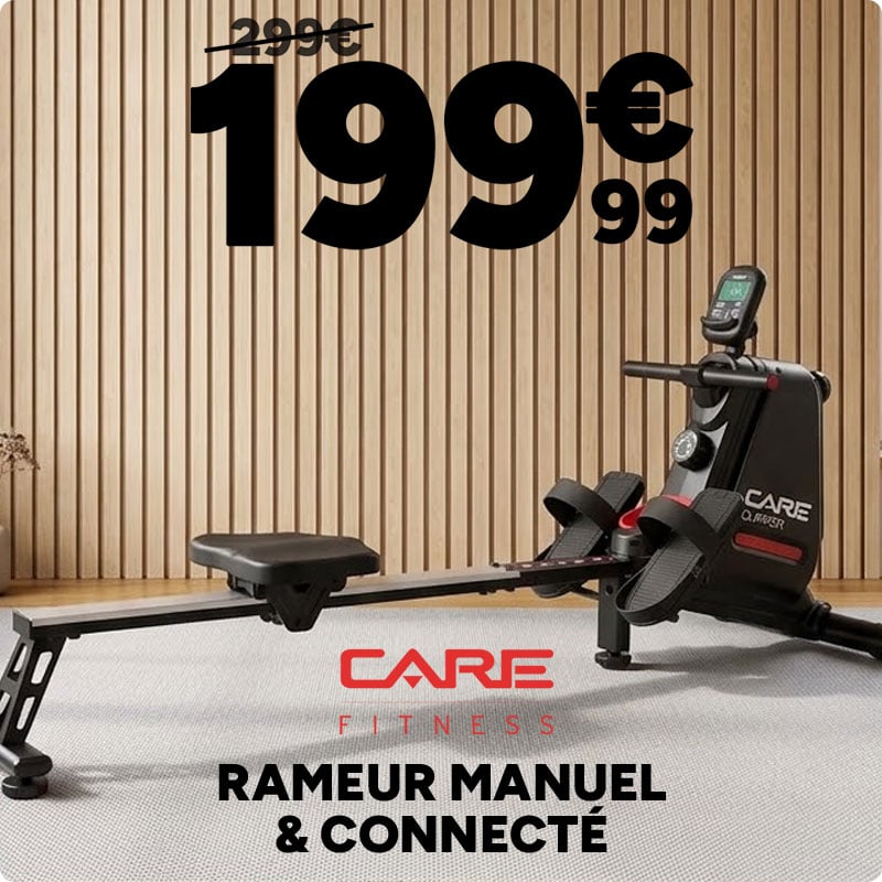 Rameur manuel & connecté Care Fitness à 199,99€ au lieu de 299€.