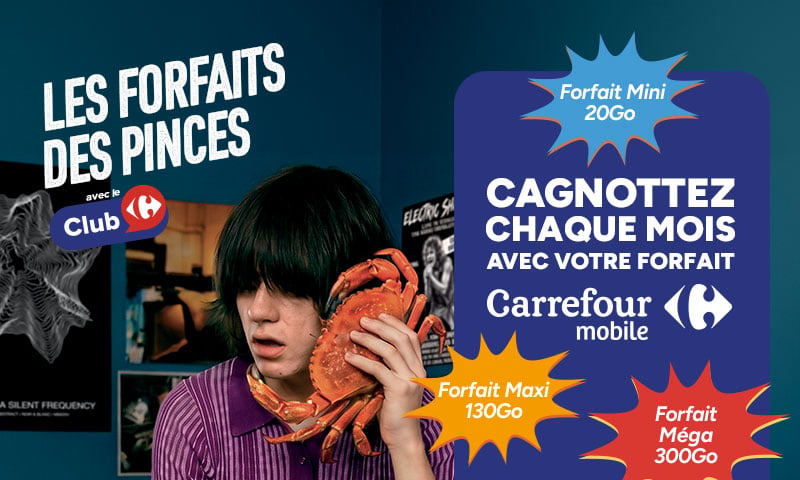 Les forfaits des pinces avec le Club Carrefour Mobile : cagnottez chaque mois
