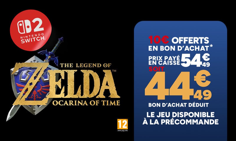 Précommande Zelda Ocarina of Time Switch 2 : 10€ offerts en bon d'achat