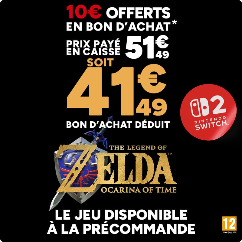Précommande The Legend of Zelda Ocarina of Time Nintendo Switch à 41,49€.