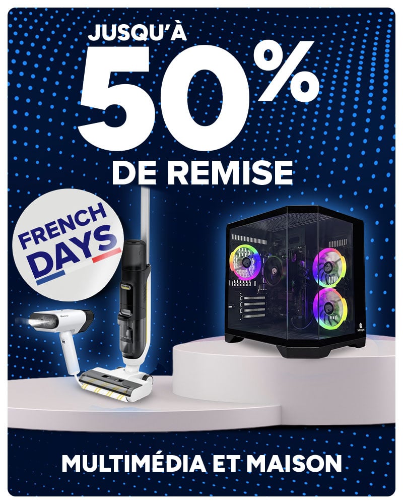 French Days : Jusqu'à 50% de remise sur une sélection multimédia et maison.