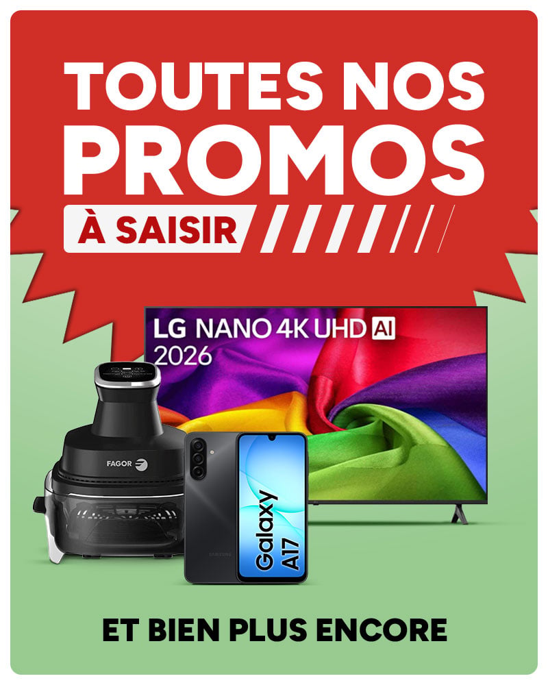 Toutes nos promos à saisir : sélection multimédia et électroménager.