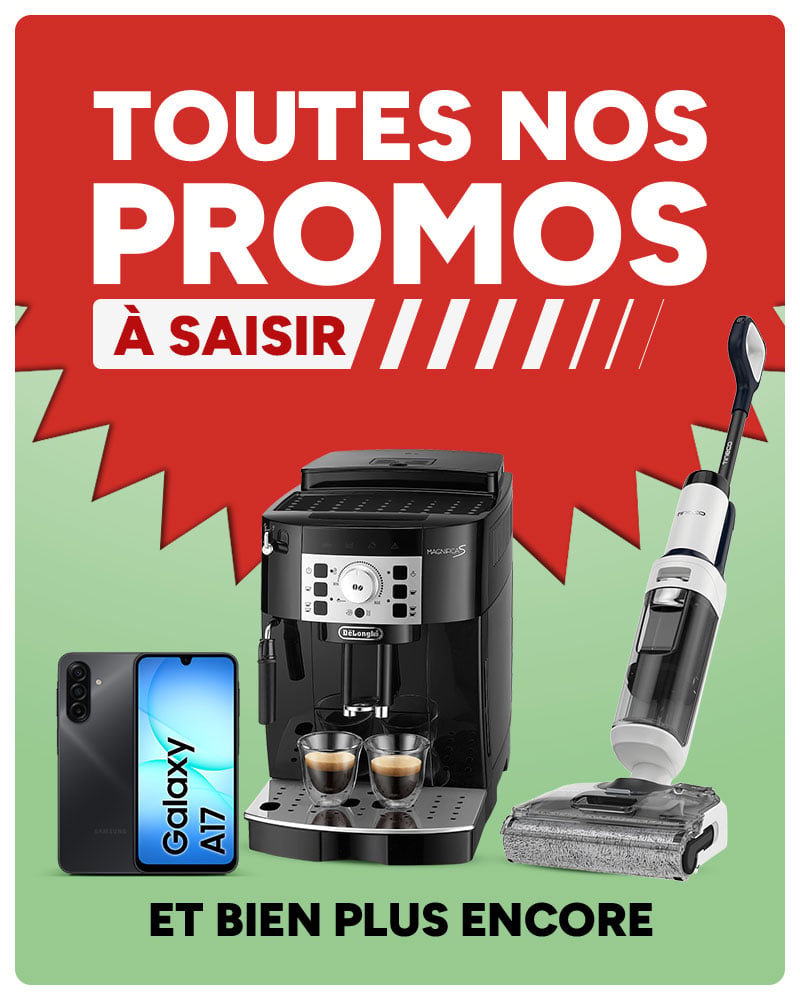 Toutes nos promos à saisir : Samsung Galaxy A17, De'Longhi et Tineco