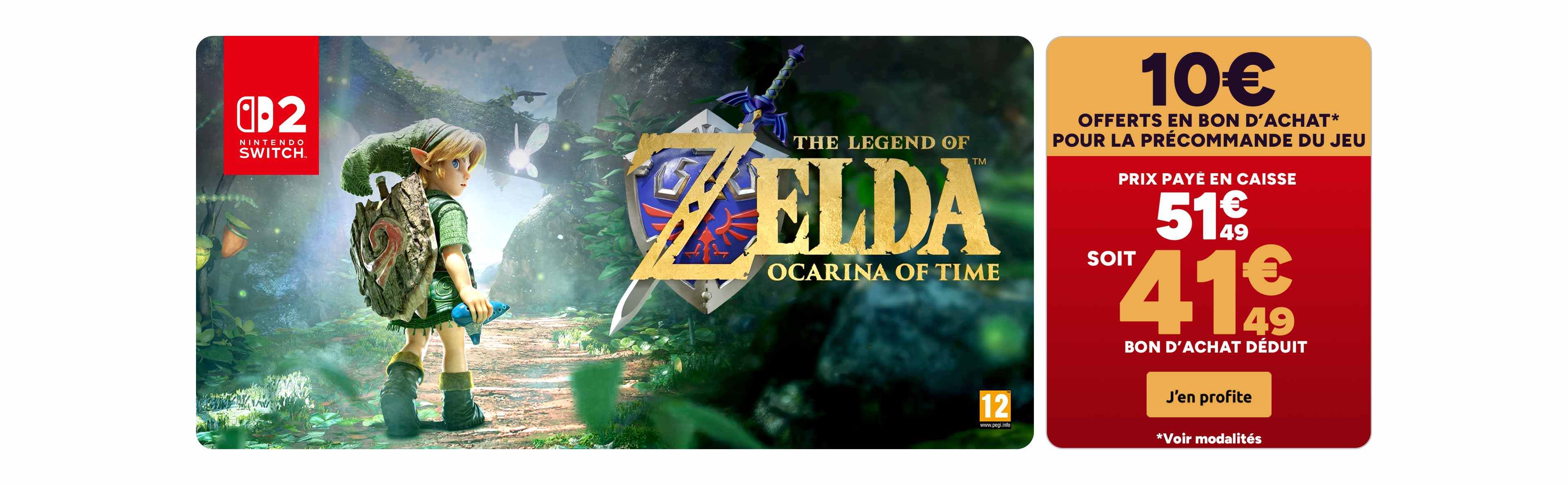 Précommande Zelda Ocarina of Time Switch 2 : 10€ offerts en bon d'achat