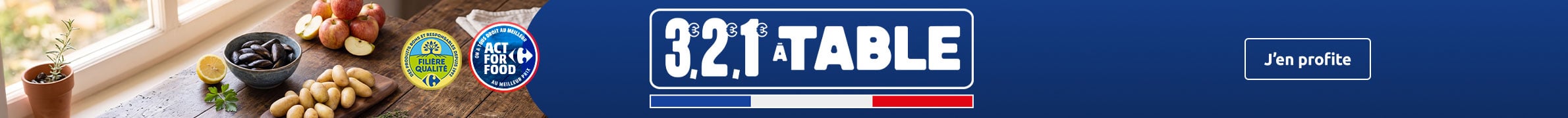 3 2 1 à table avec produits Filiere Qualité Carrefour