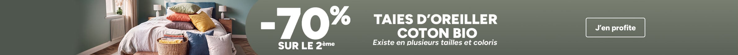 -70% sur le 2ème sur les taies d'oreiller coton bio