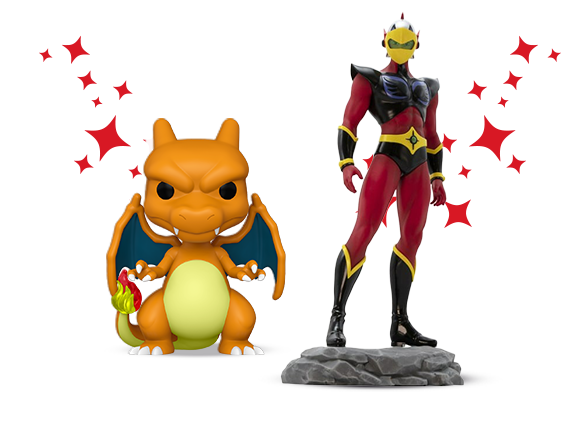Figurines de Dracaufeu Pokemon et Actarus Goldorak