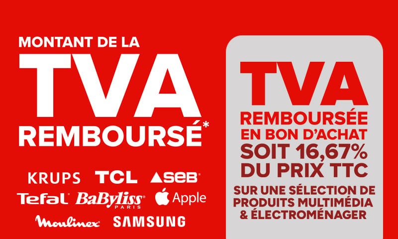 Montant de la TVA remboursée en bon d'achat soit 16,67% du prix TTC