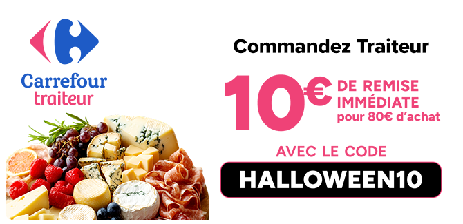 Commandez Traiteur : 10€ de remise dès 80€ d'achat avec le code HALLOWEEN10