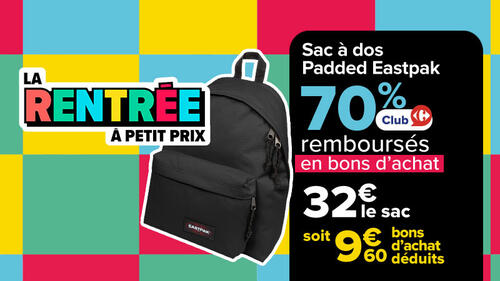 22,40€ offerts en bons d’achat Sur une sélection de sacs à dos Padded Eastpak