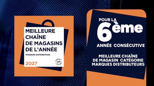 Vous nous avez élus pour la 6e année consécutive meilleure chaîne de magasin de l’année catégorie marques distributeurs.  Merci !