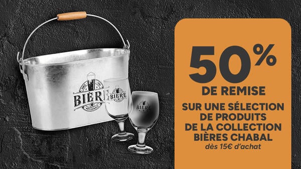 50% de remise sur une sélection de produits de la collection Bières Chabal.