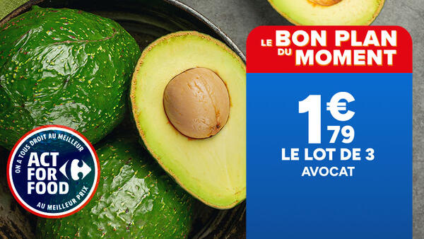 Le bon plan du moment : le lot de 3 avocats à 1,79€. Act For Food 